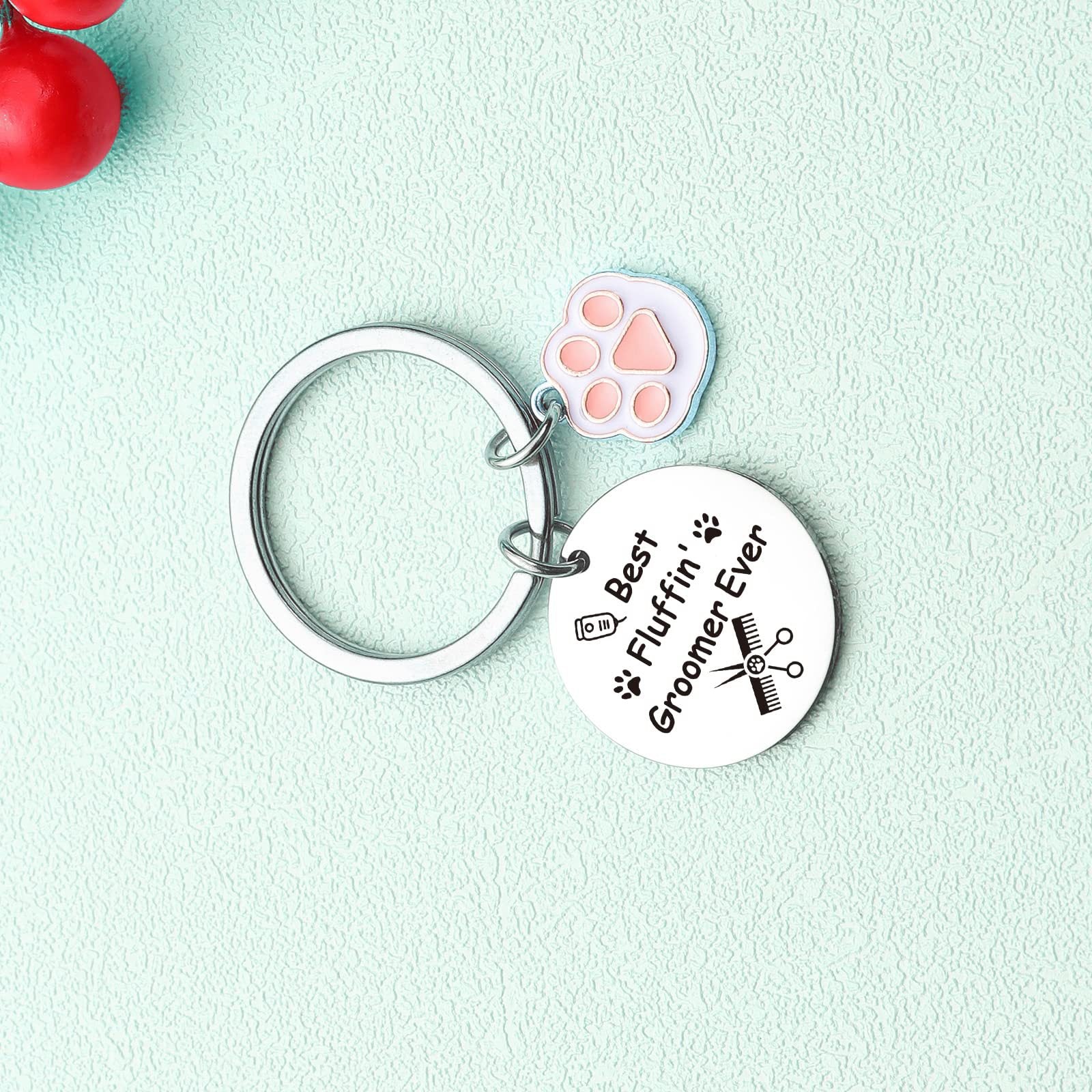 Wholesale Stainless Steel Dog Groomer Keychain